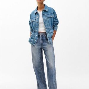 Denim Blue Wide Leg Jeans